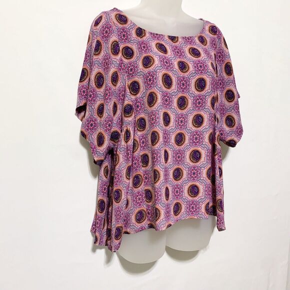 Anthropologie Maeve Milla Printed Floral Boho Short Sleeve Blouse Size M - Picture 5 of 11